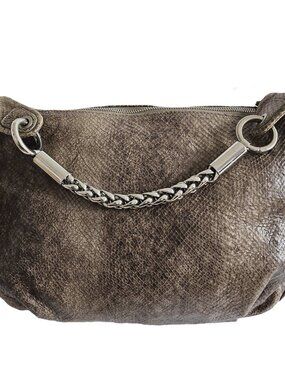 FURLA BROWN PYTHON SHOULDER BAG